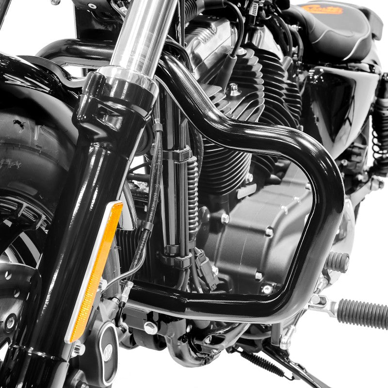 Crash bar tip Mustache pentru Harley Davidson Sportster 04-20, Negru Protectie motor