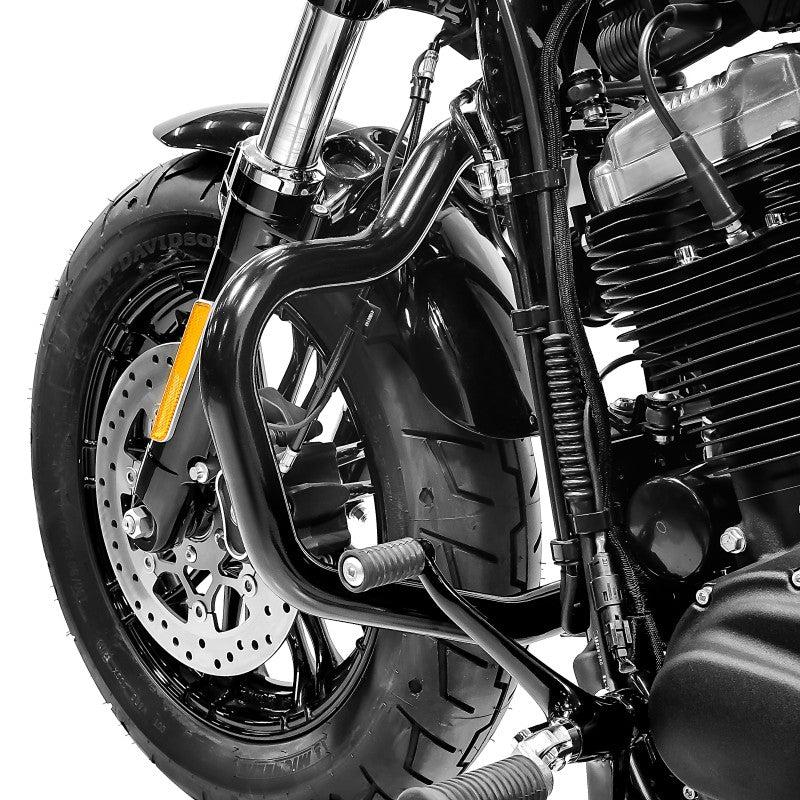 Crash bar tip Mustache pentru Harley Davidson Sportster 04-20, Negru Protectie motor