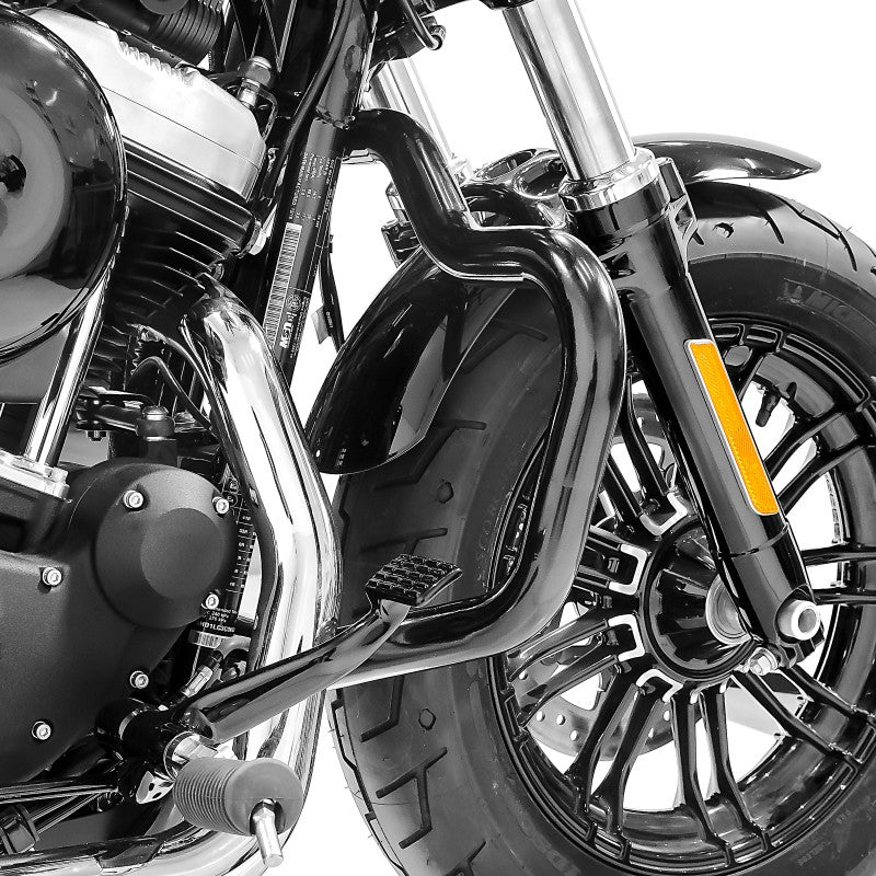 Crash bar tip Mustache pentru Harley Davidson Sportster 04-20, Negru Protectie motor