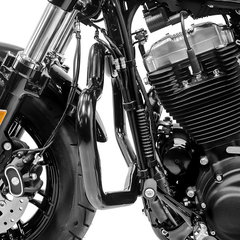 Crash bar tip Mustache pentru Harley Davidson Sportster 04-20, Negru Protectie motor