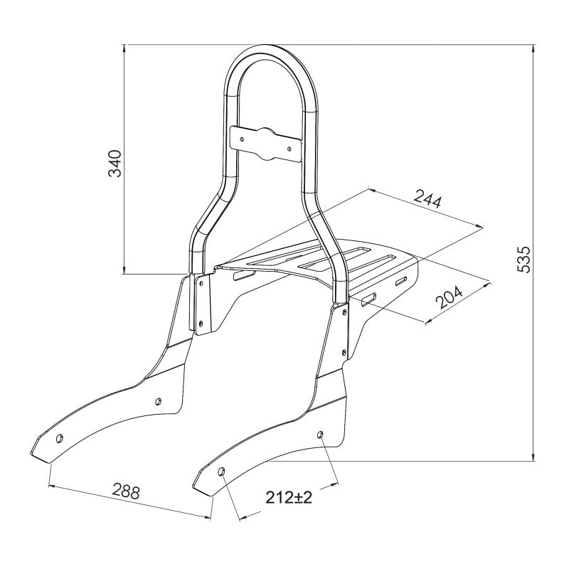 Sissy Bar CL+GT Kawasaki Vulcan S 15-23