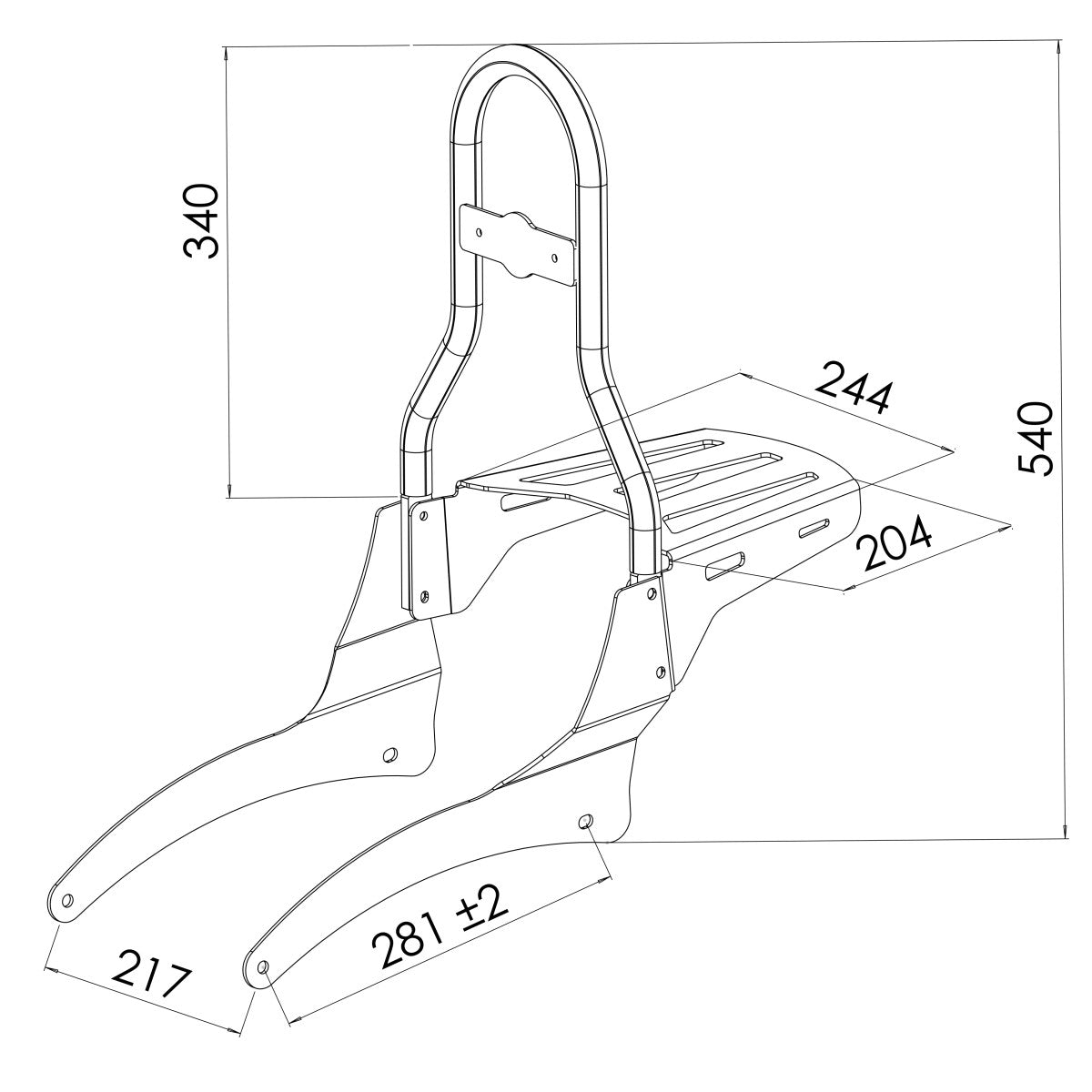 Sissy Bar CL+GT Indian Sc/Sixty 15-23