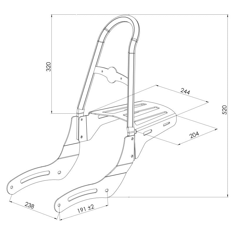 Sissy Bar CSM+Portbagaj Honda Rebel 1100 21-23