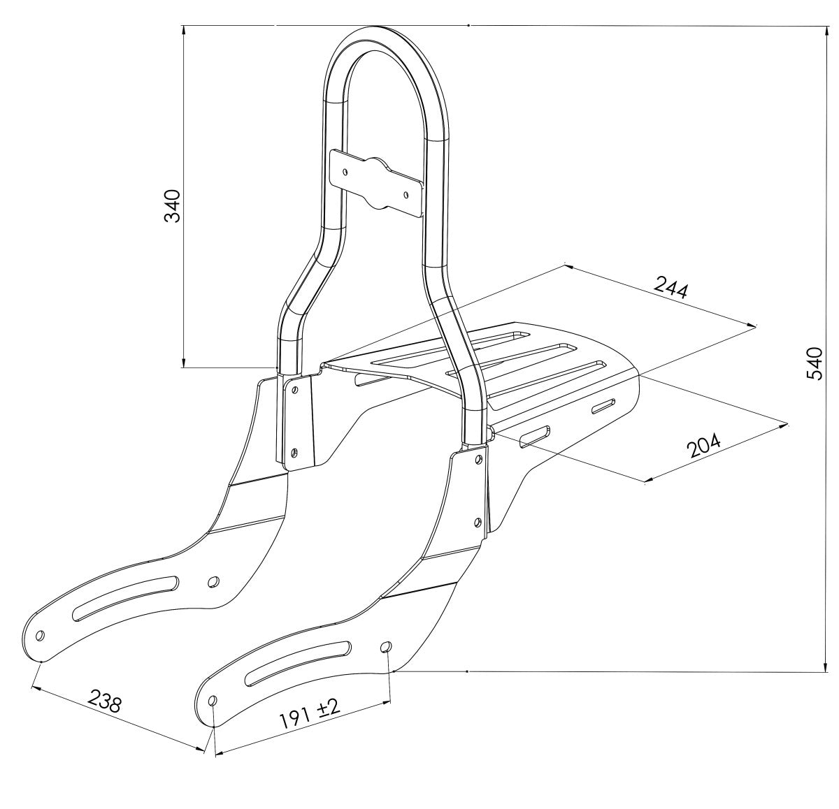 Sissy Bar CL+GT Honda Rebel 500 17-23 DK401