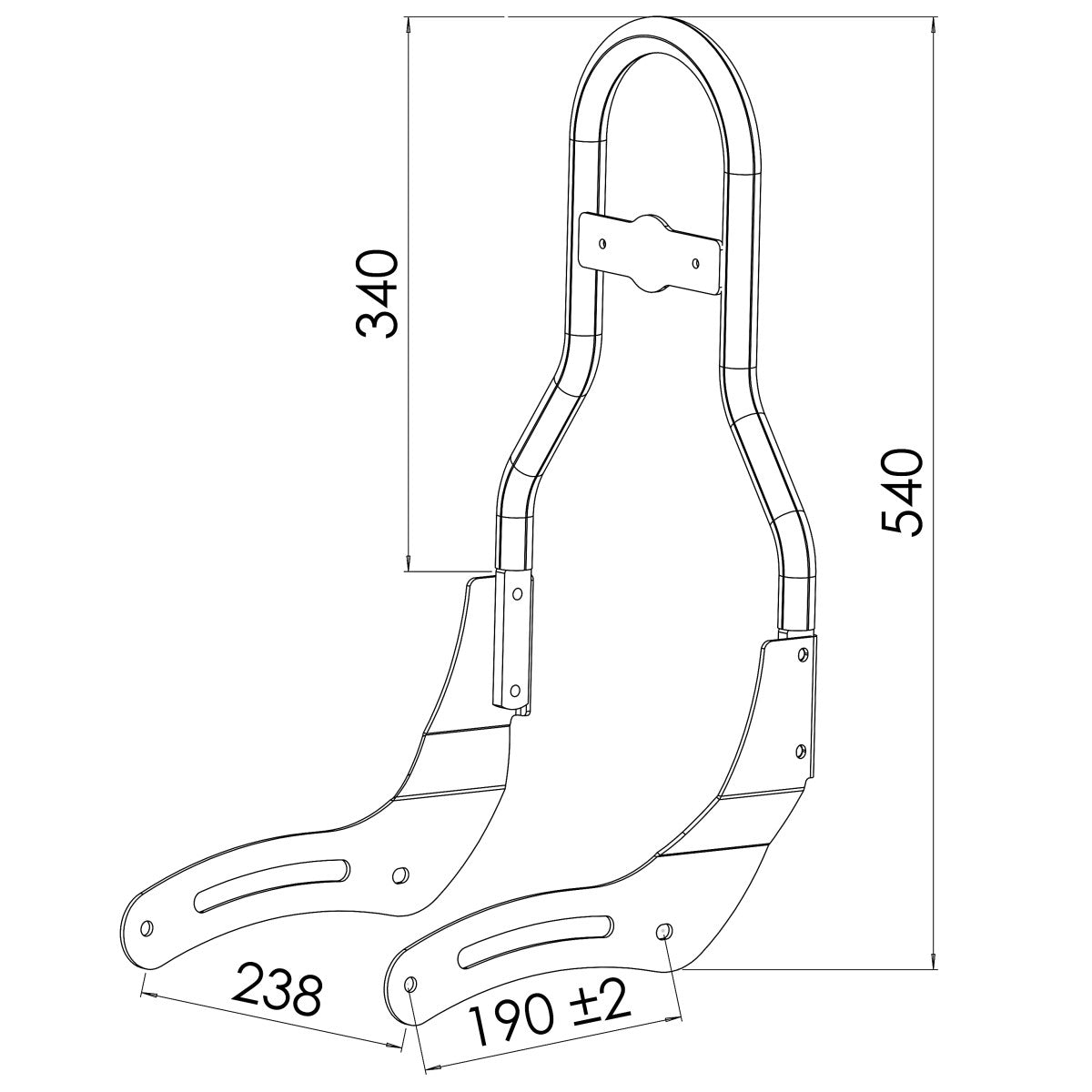 Sissy Bar CL Honda Rebel 500 17-23