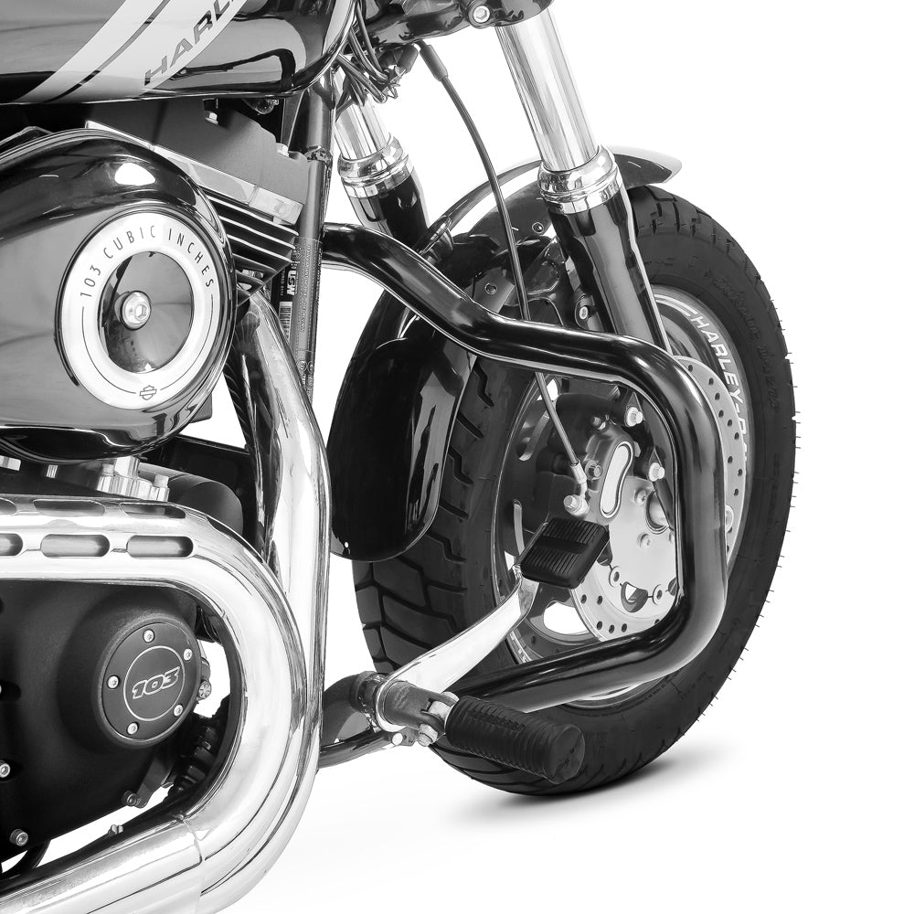 Crash bar tip Mustache pentru Harley Davidson Dyna - 2017, Negru Protectie motor