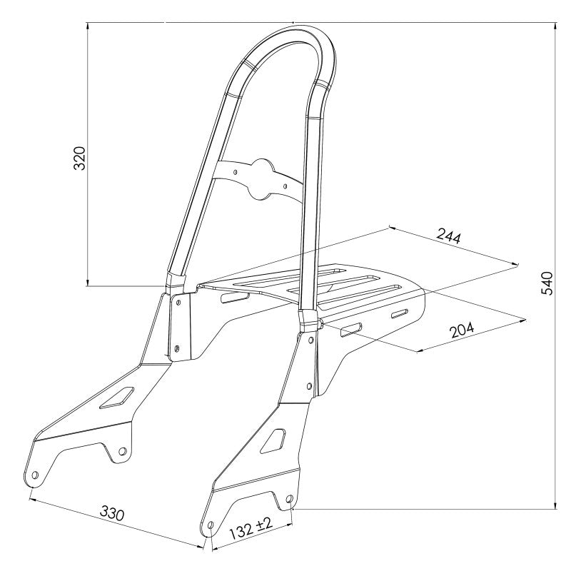 Sissy Bar CS M+Portbagaj Yamaha XV 950/ R 14-20