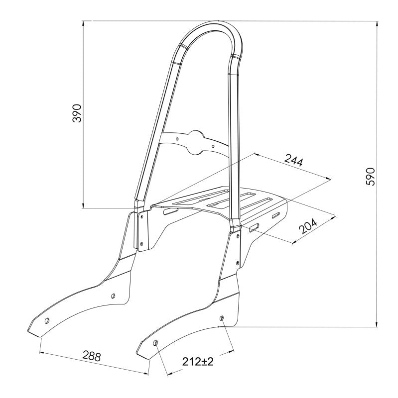 Sissy Bar CSL+Portbagaj Kawasaki Vulcan S/Café 15-23