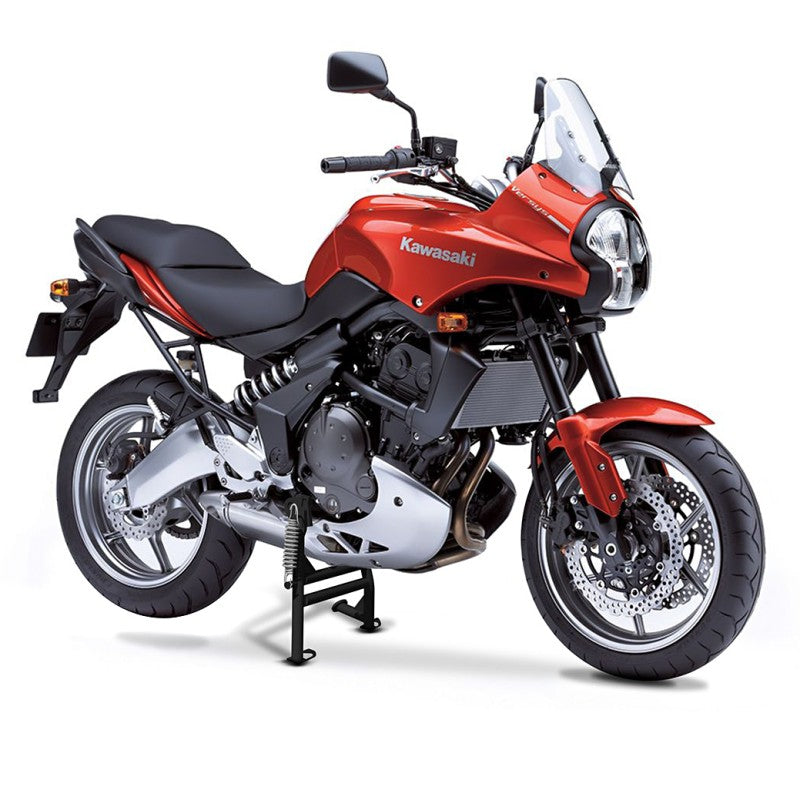 Cric central negru montat pe Kawasaki Versys 650 2006-2014