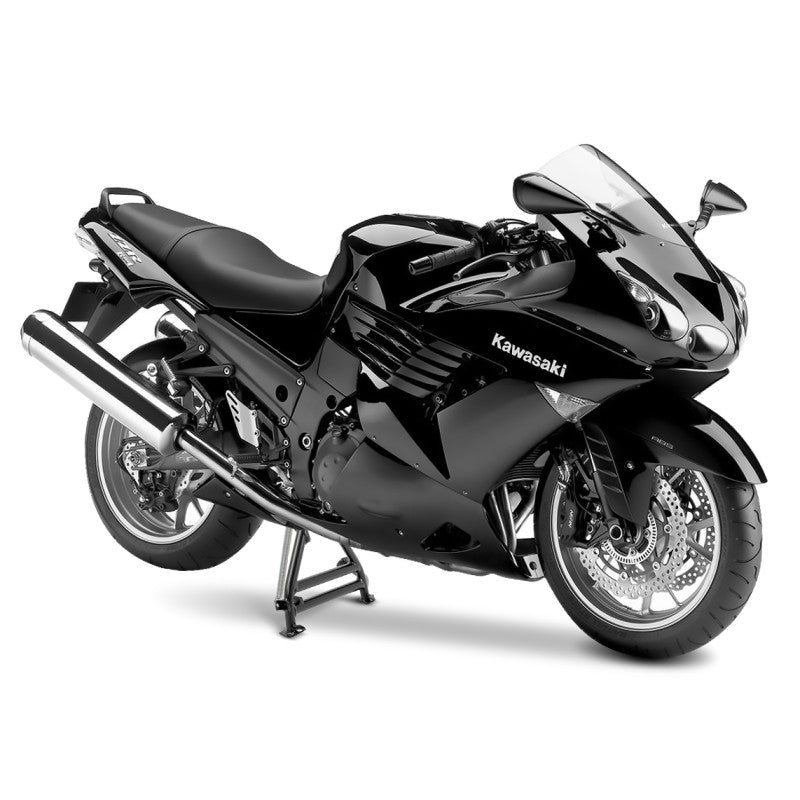Cric central negru montat pe Kawasaki ZZR 1400 2007-2019