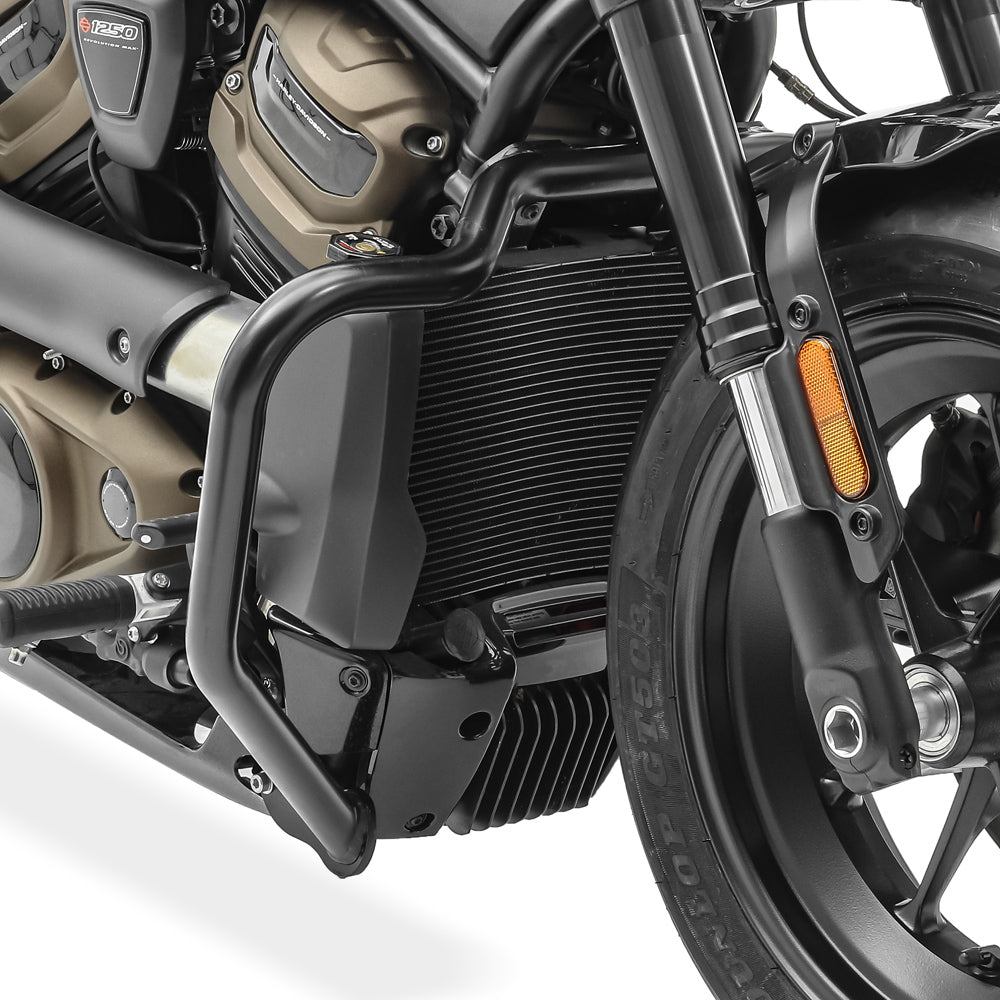 Crash bar tip Mustache pentru Harley Davidson Sportster S 1250 21-23, Negru Protectie motor