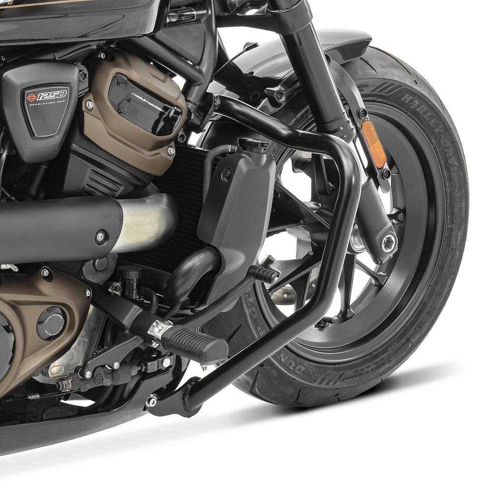 Crash bar tip Mustache pentru Harley Davidson Sportster S 1250 21-23, Negru Protectie motor