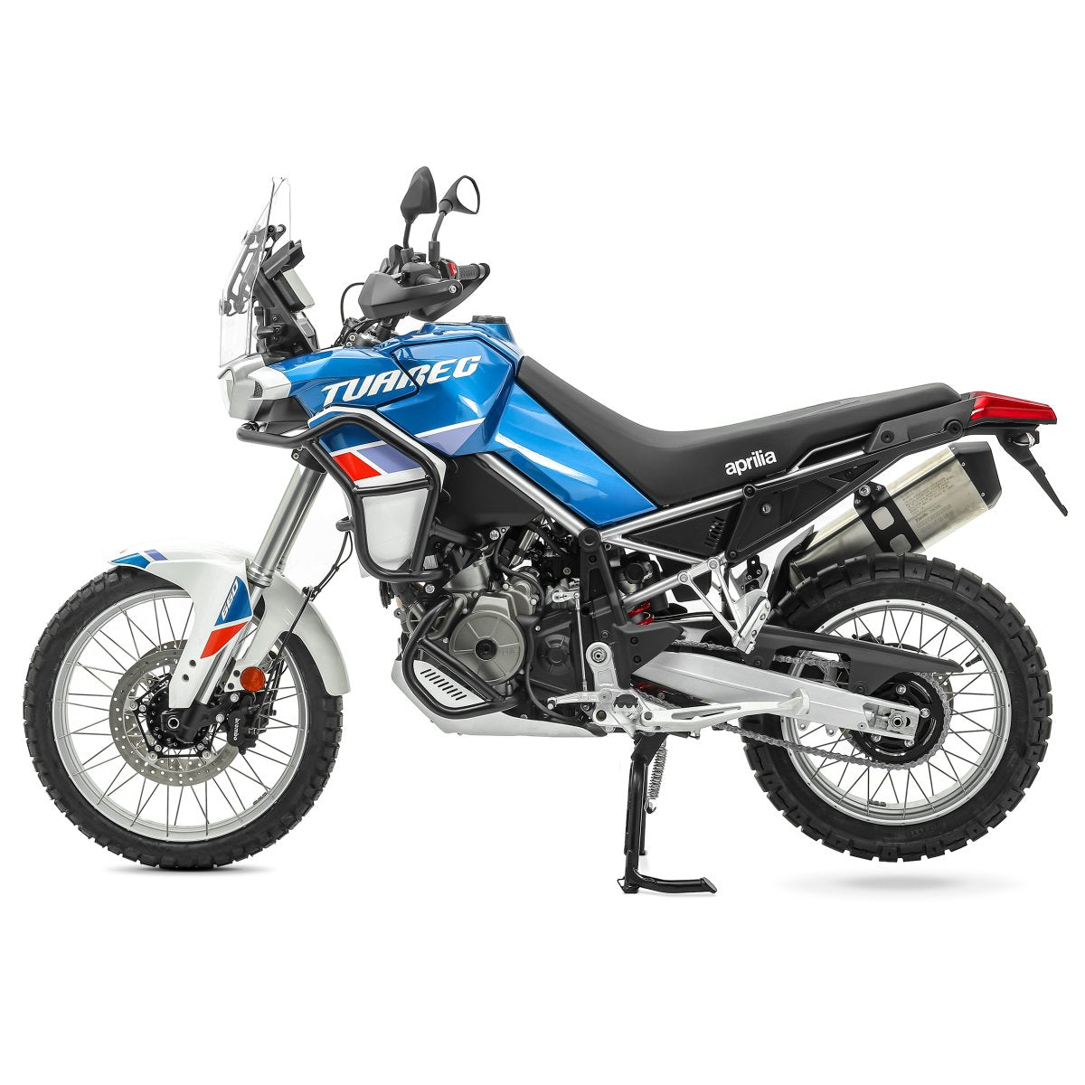 Cric central negru montat pe Aprilia Tuareg 660 2022