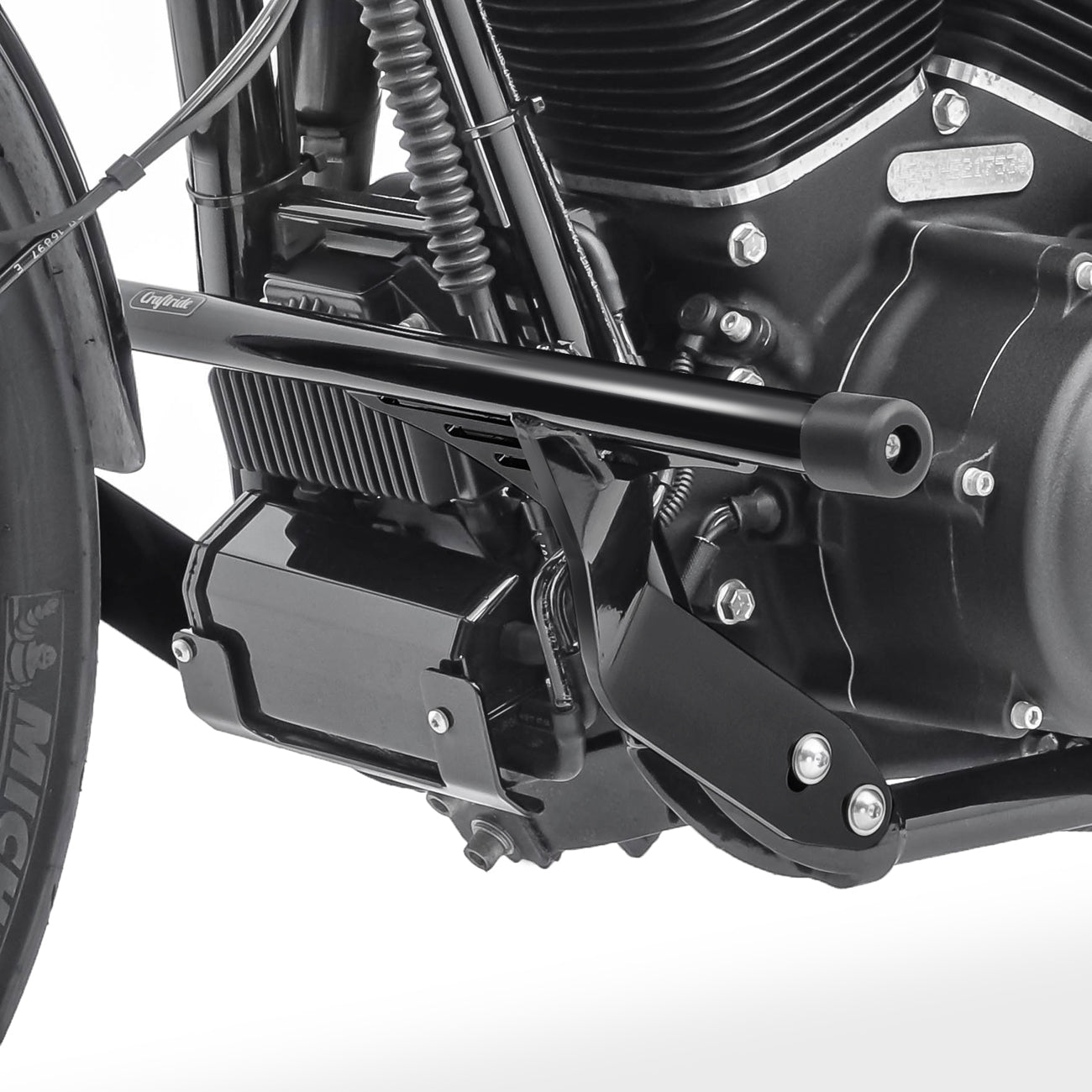 Crash bar pentru Harley Davidson Dyna 1990-2017, Partea de jos, Negru Protectie motor