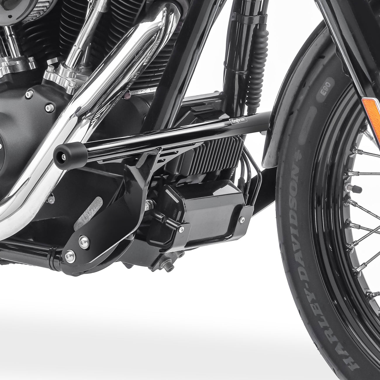 Crash bar pentru Harley Davidson Dyna 1990-2017, Partea de jos, Negru Protectie motor