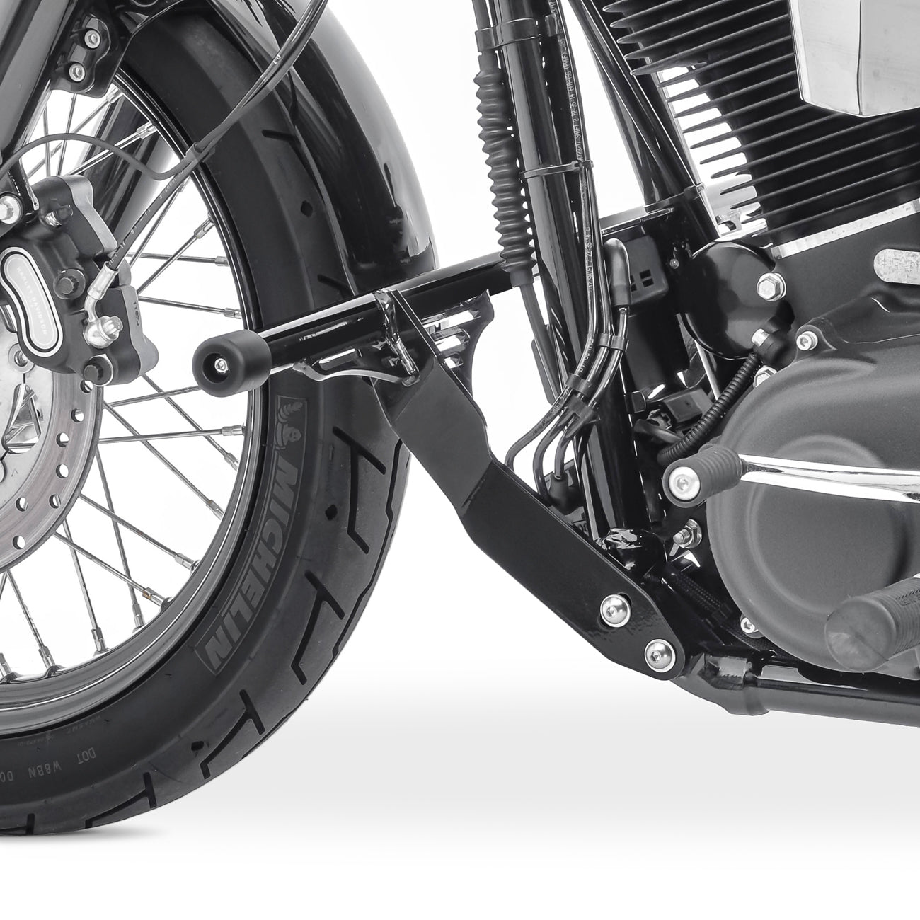 Crash bar pentru Harley Davidson Dyna 1990-2017, Partea de jos, Negru Protectie motor