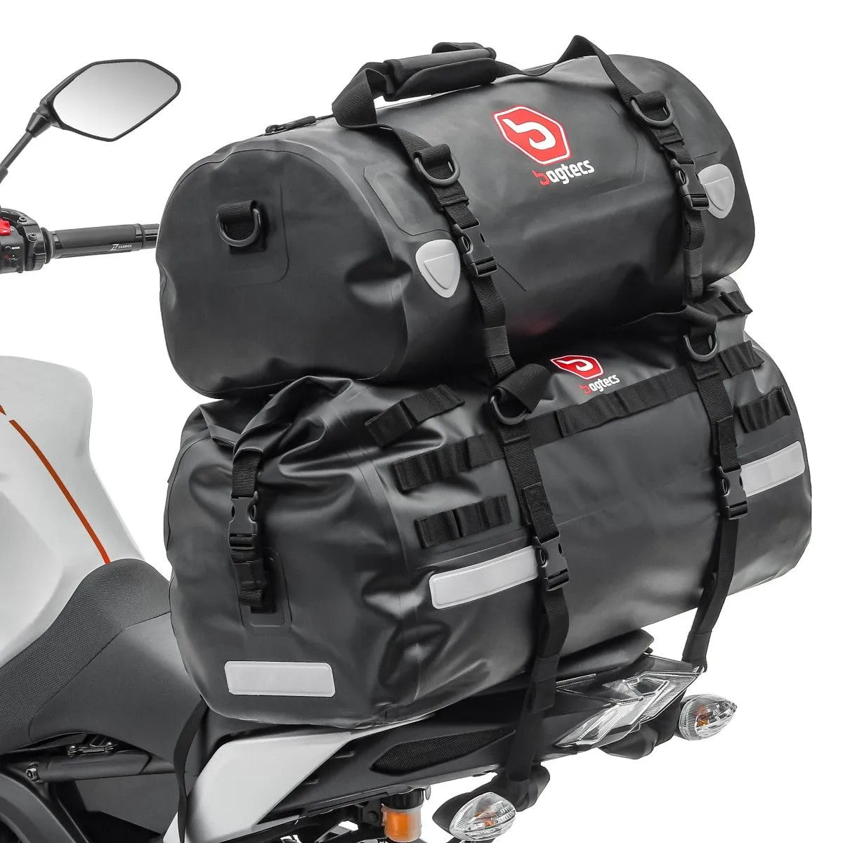 Set geanta codita Bagtecs XB50 + XF30, impermeabila, negru, 80L