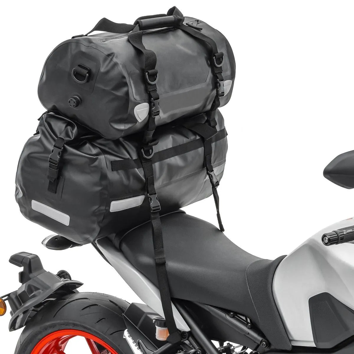 Set geanta codita Bagtecs XB50 + XF30, impermeabila, negru, 80L