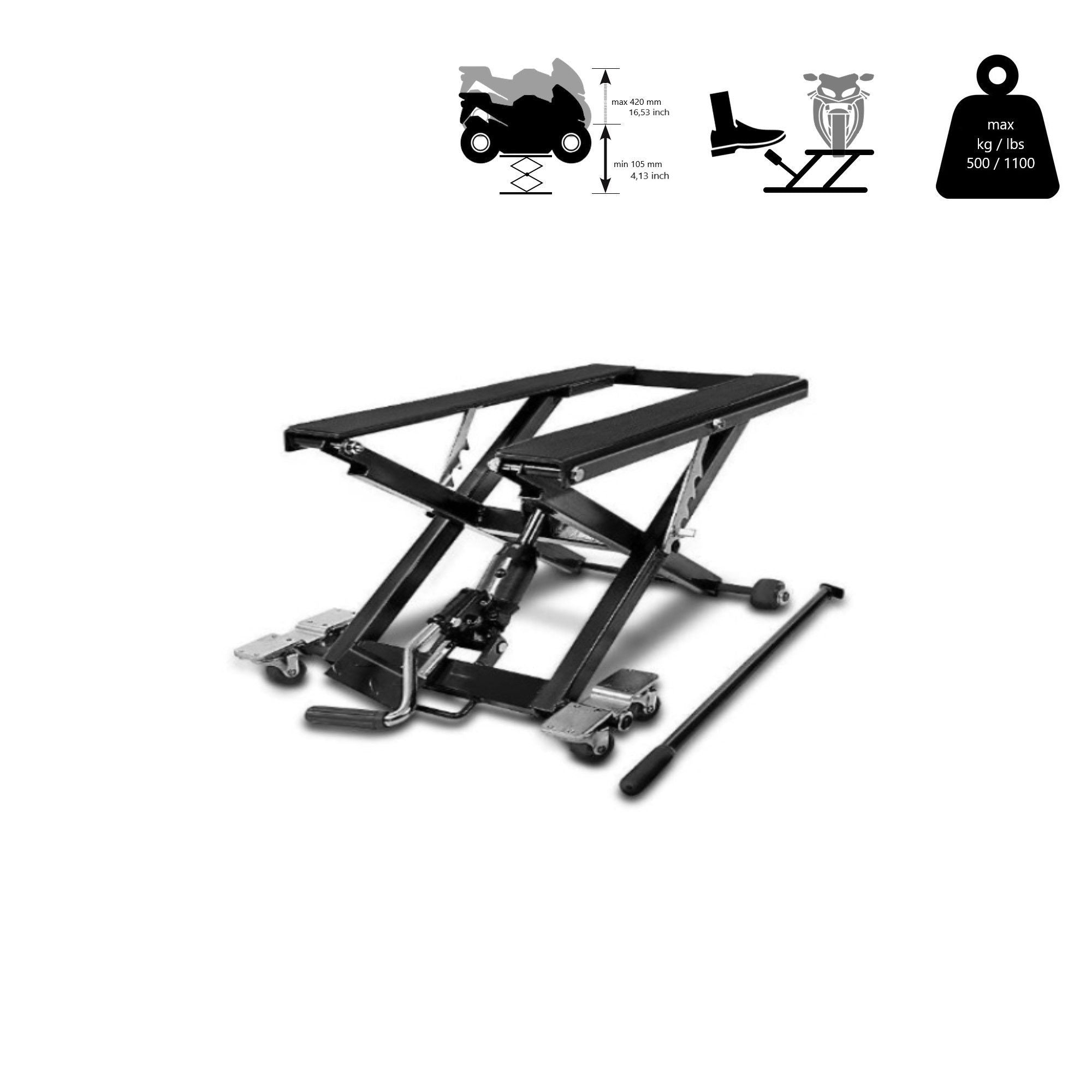Lift pentru motociclete ConStands Mid-lift XL pentru motociclete de pana la 500 kg