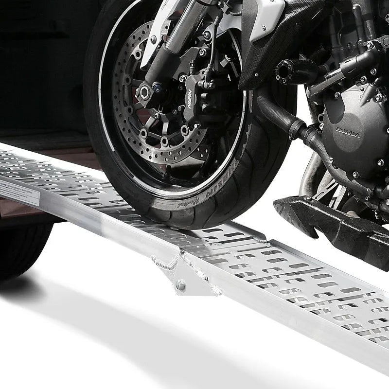 Set stander roata fata Constands Easy-Plus si rampa incarcare moto pliabila din aluminiu CS1 max 340kg