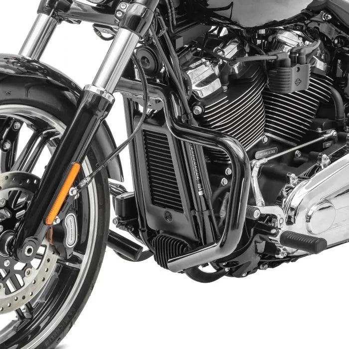 Crash bar Mustache Protecţie motor compatibilă cu Harley Davidson Softail 18-23 negru Protectie motor