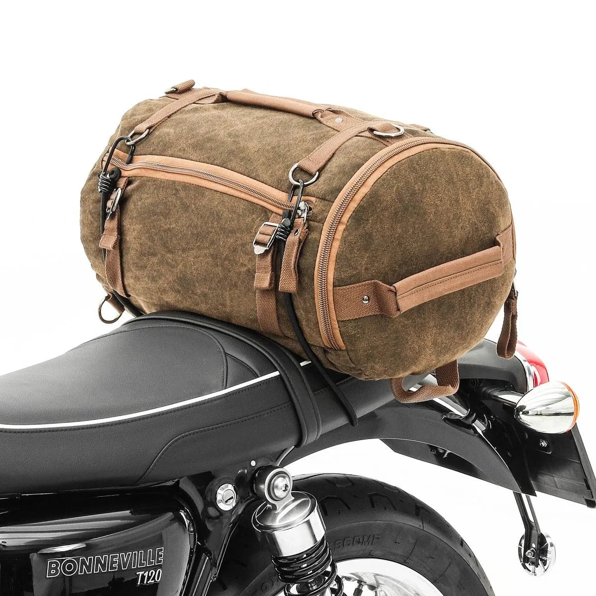 Geanta codita moto Vintage 25 L Canvas, rucsac, Roll bag Craftride, maro