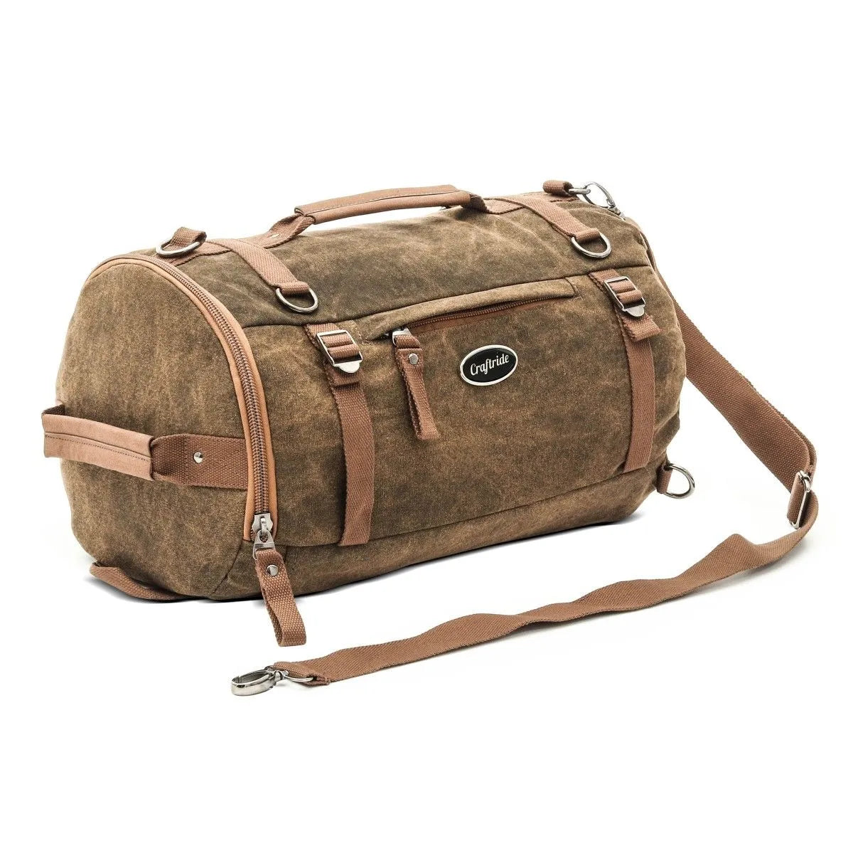 Geanta codita moto Vintage 25 L Canvas, rucsac, Roll bag Craftride, maro