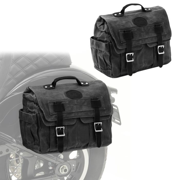 Set genți laterale moto canvas Craftride CV1 negru