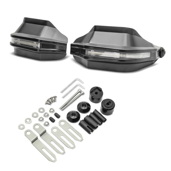 Apărătoare Mâini Moto HP11 cu Semnalizări LED și DRL, Universal, Negru