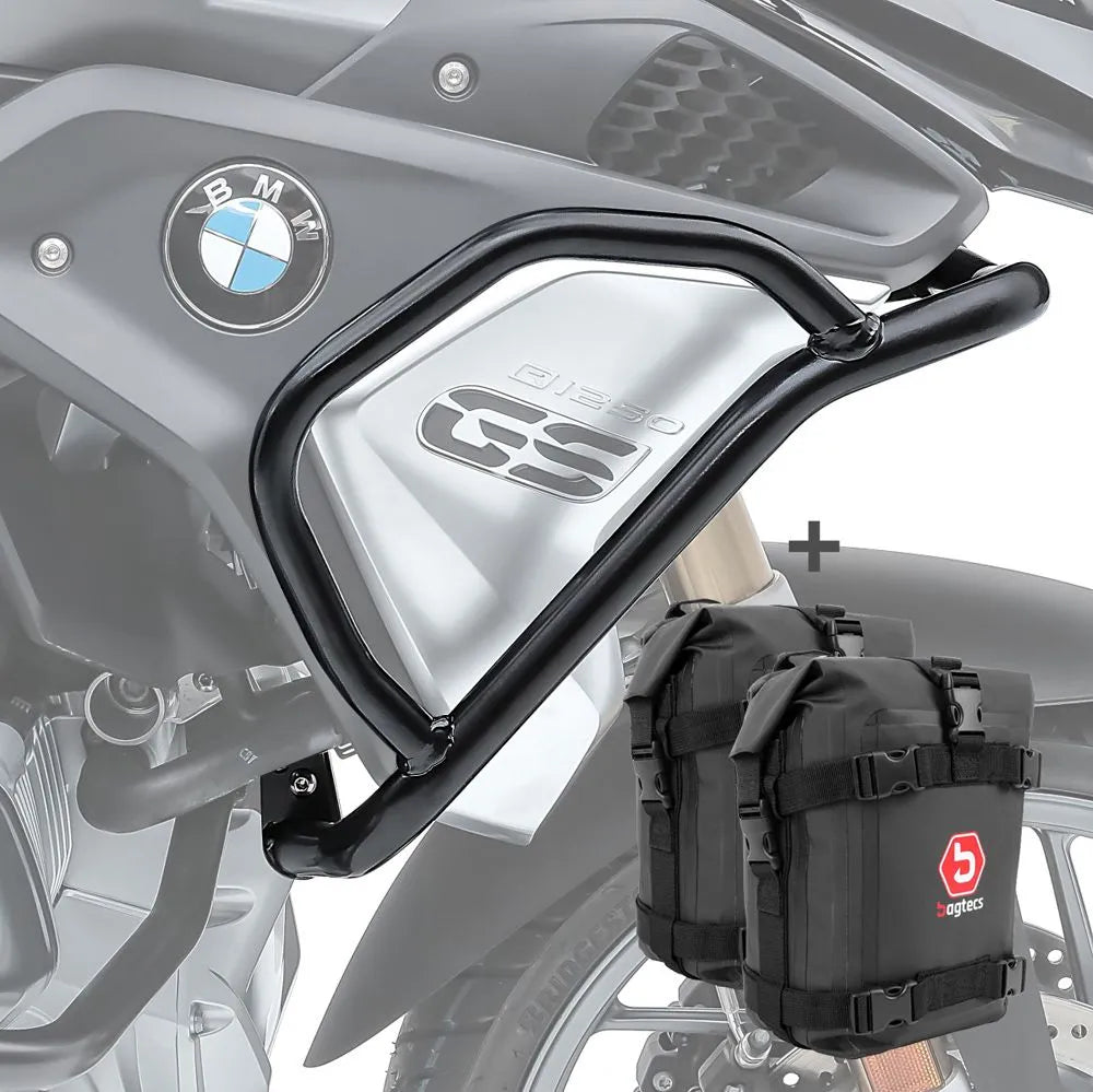 Set protectie motor + geanta pentru crashbar set pentru BMW R 1200 GS 17-18, Negru