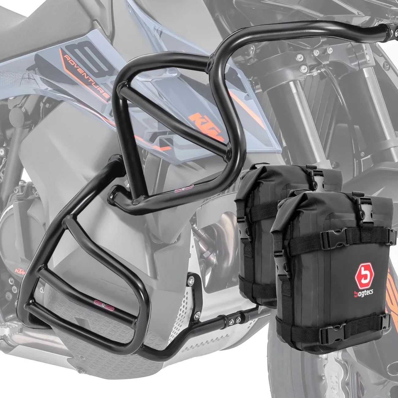Set protectie motor + geanta pentru crashbar set pentru KTM 890 Adventure / R 21-22 , Negru