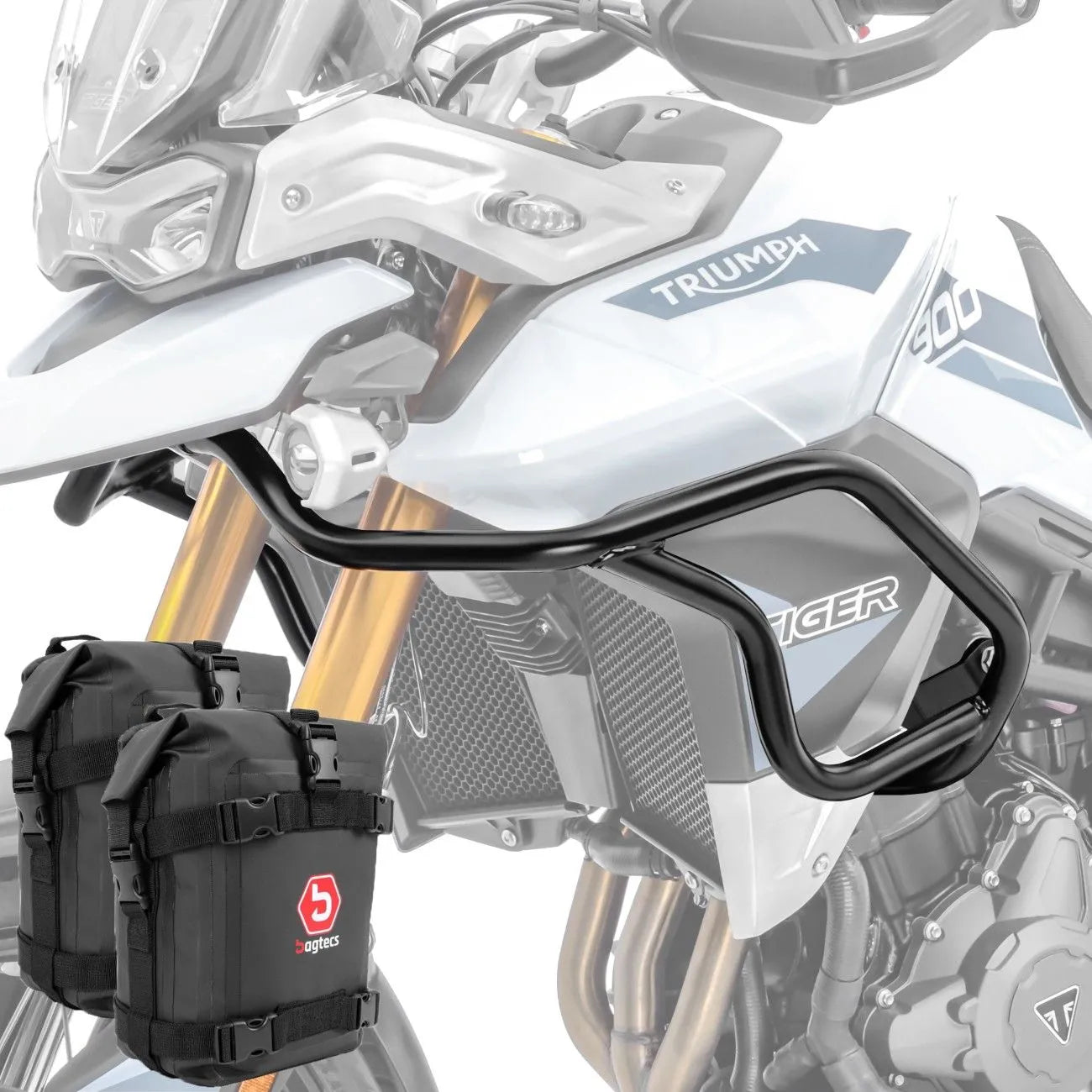Set protectie motor + geanta pentru crashbar set pentru Triumph Tiger 900 / GT / Rally 20-24 , Negru