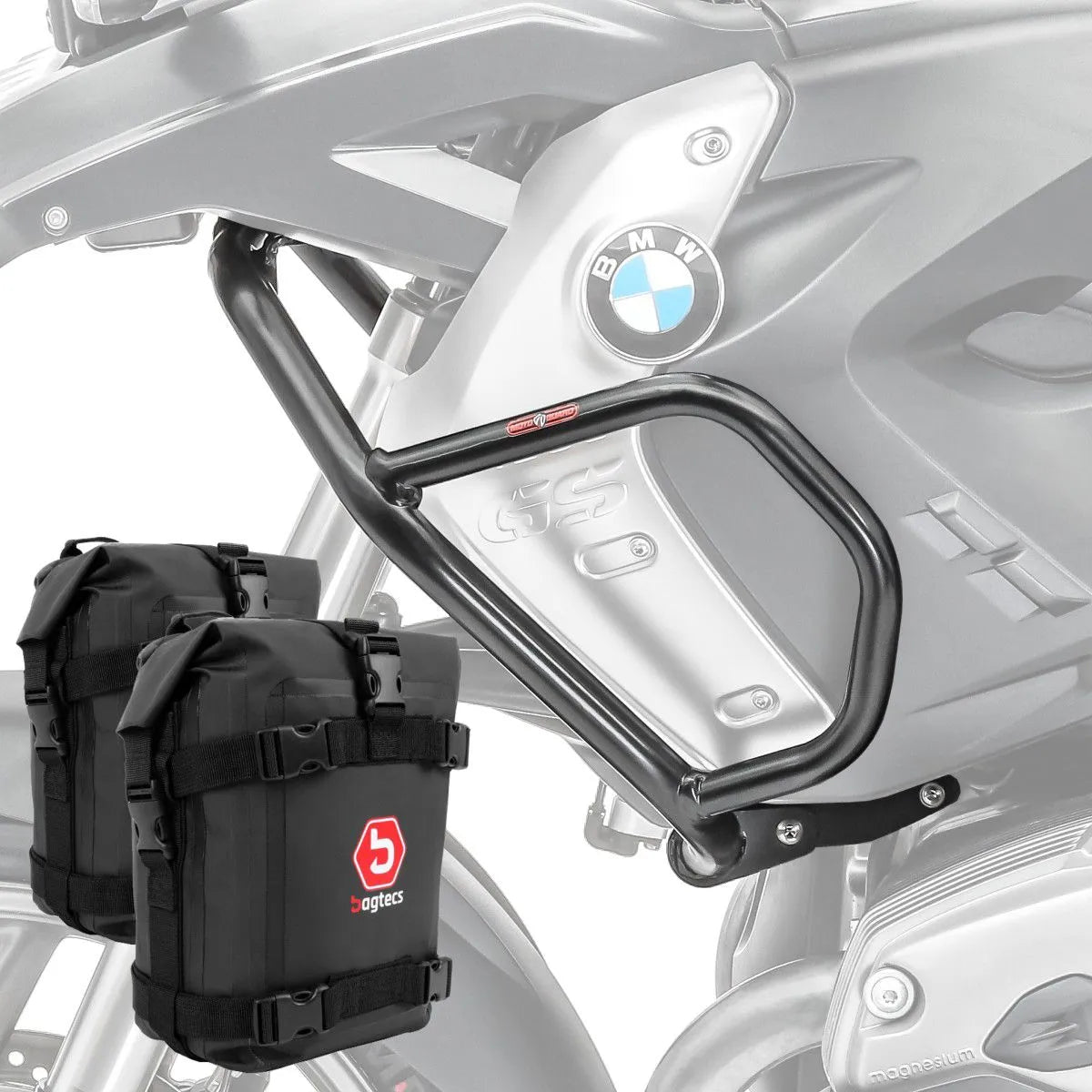 Set protectie motor + geanta pentru crashbar set pentru BMW R 1200 GS 08-12, Negru
