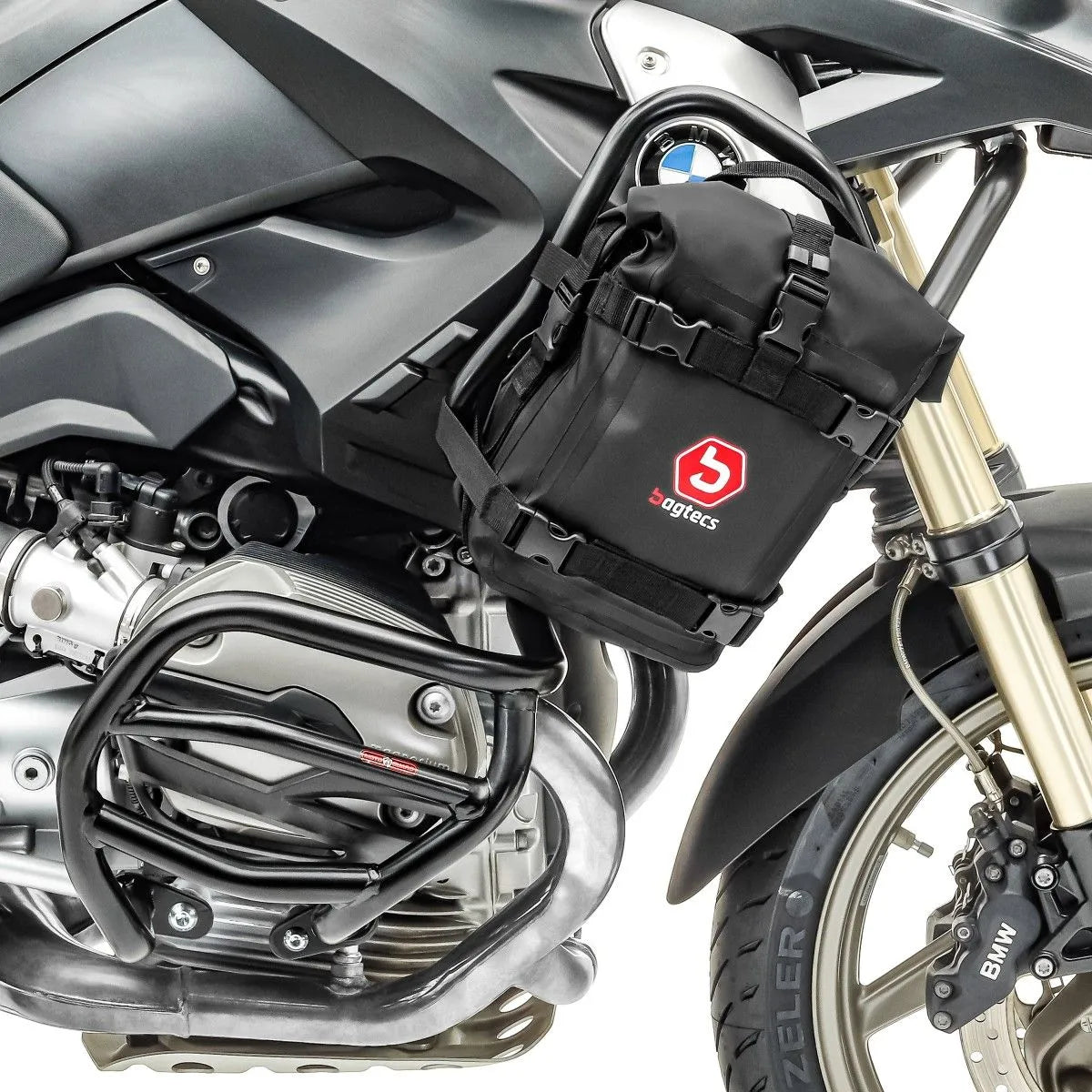 Set protectie motor + geanta pentru crashbar set pentru BMW R 1200 GS 08-12, Negru