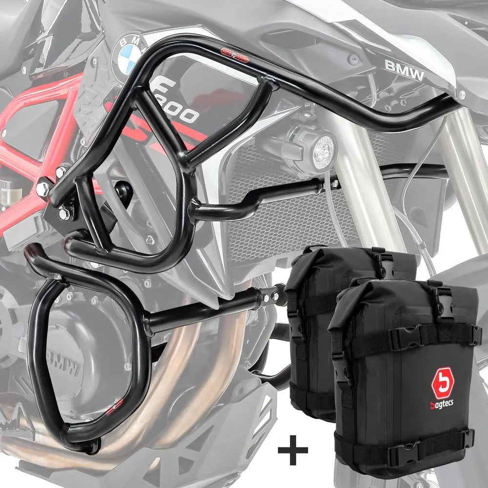 Set protectie motor + geanta pentru crashbar set pentru BMW F 700 GS / F 650 GS 08-17, Negru