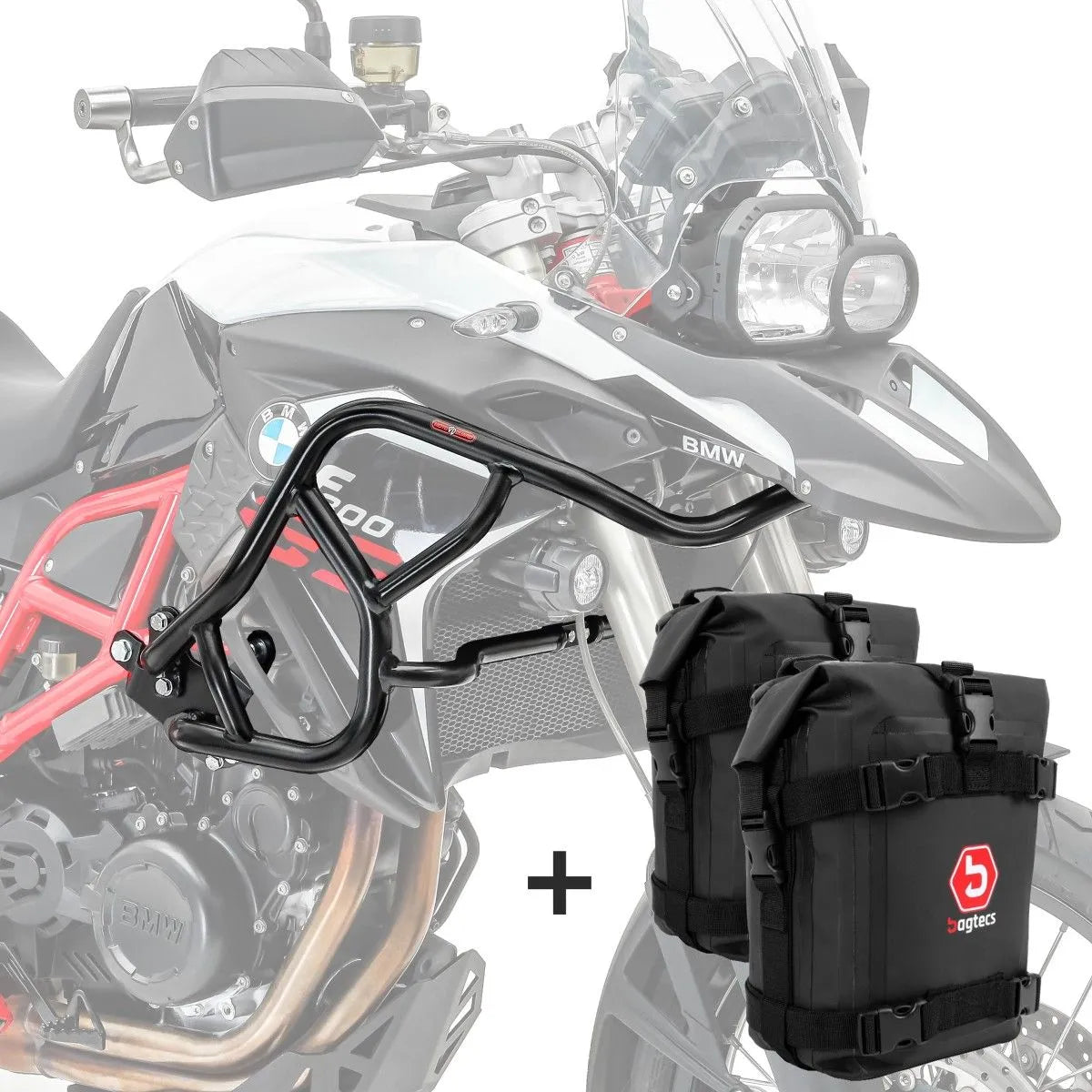 Set protectie motor + geanta pentru crashbar set pentru BMW F 700 GS / F 650 GS 08-17, Negru
