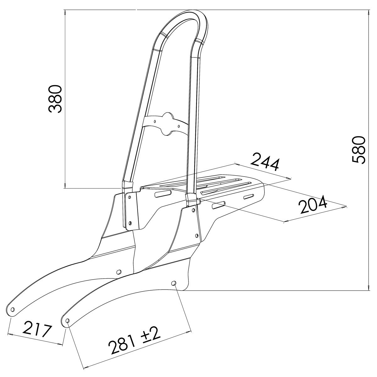 Sissy Bar CS L+Portbagaj Indian Sc/Sixty 15-23
