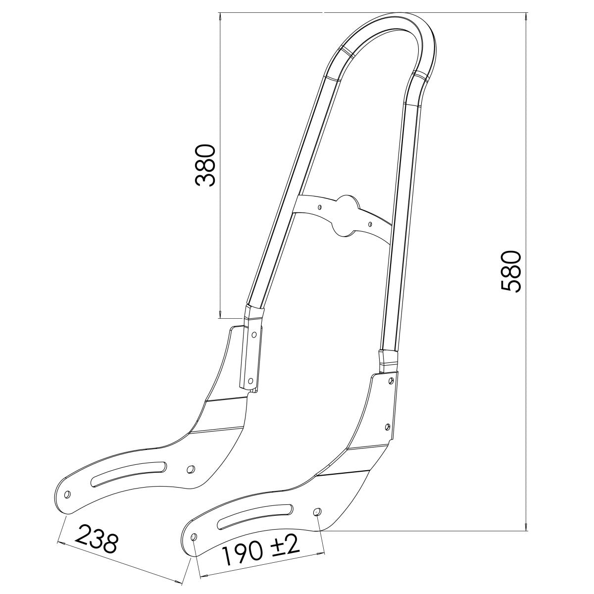 Sissy Bar CS L Honda Rebel 500 17-23