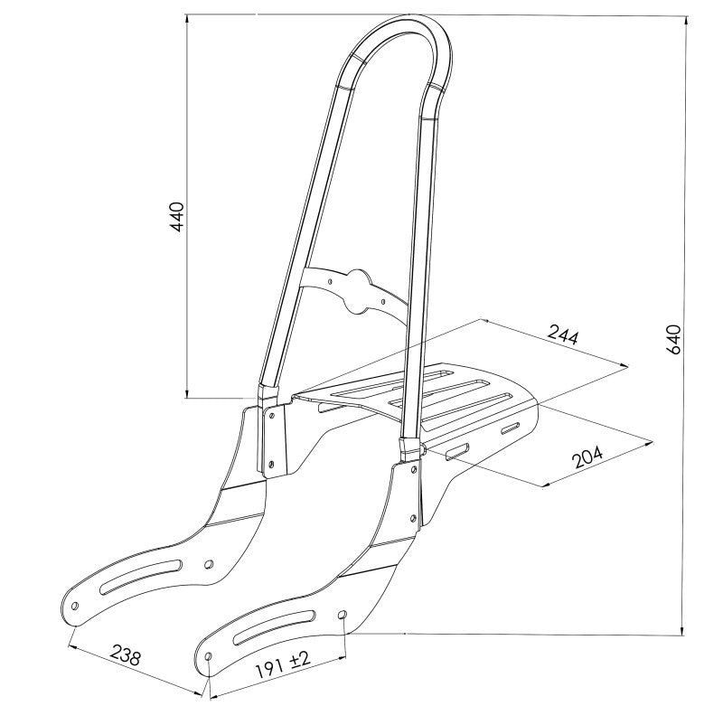 Sissy Bar CSXL+Portbagaj Honda Rebel 500 17-23 DK399