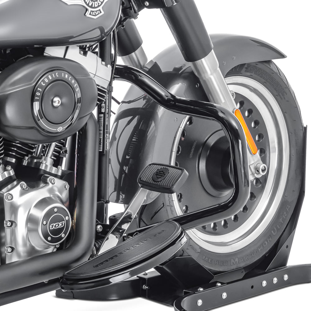 Crash bar tip Mustache pentru Harley Davidson Softail 2000-2017, Negru Protectie motor
