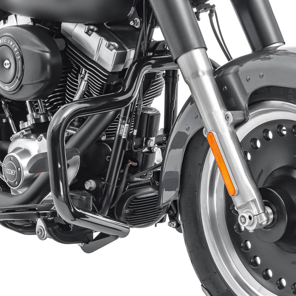 Crash bar tip Mustache pentru Harley Davidson Softail 2000-2017, Negru Protectie motor