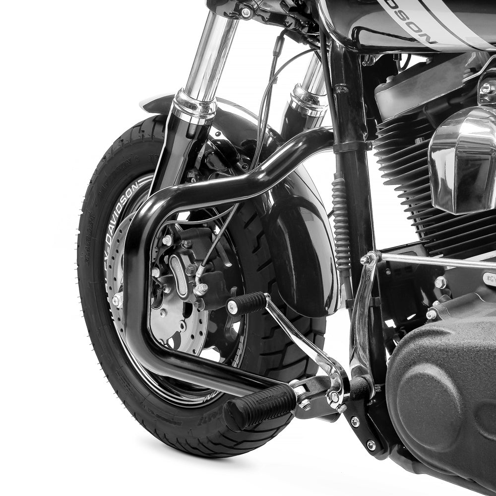 Crash bar tip Mustache pentru Harley Davidson Dyna - 2017, Negru Protectie motor