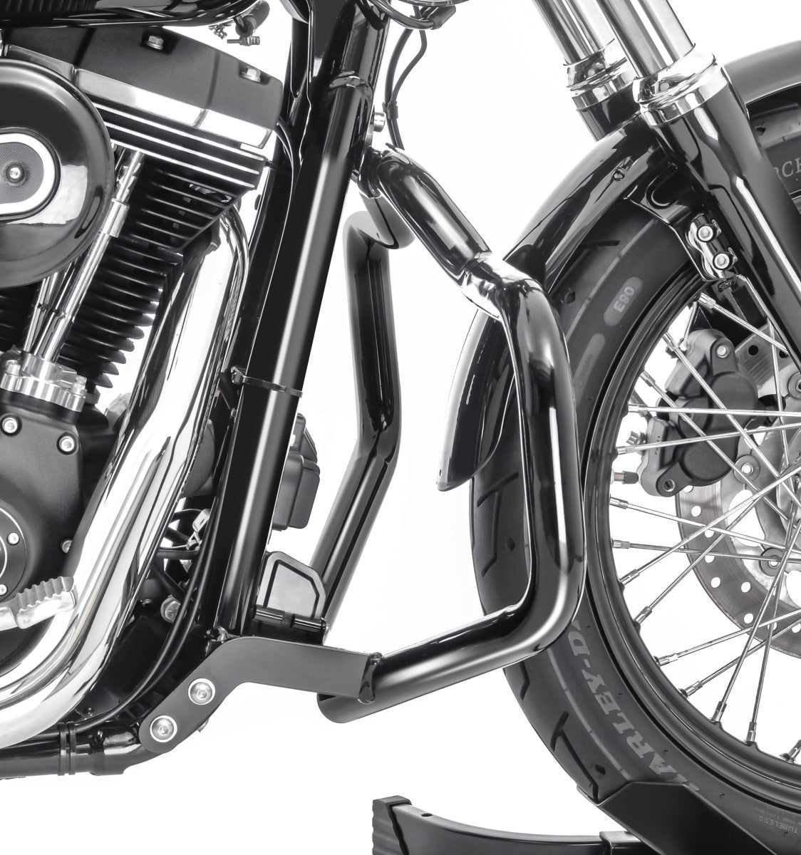 Crash bar tip Mustache pentru Harley Davidson Dyna - 2017, Negru Protectie motor