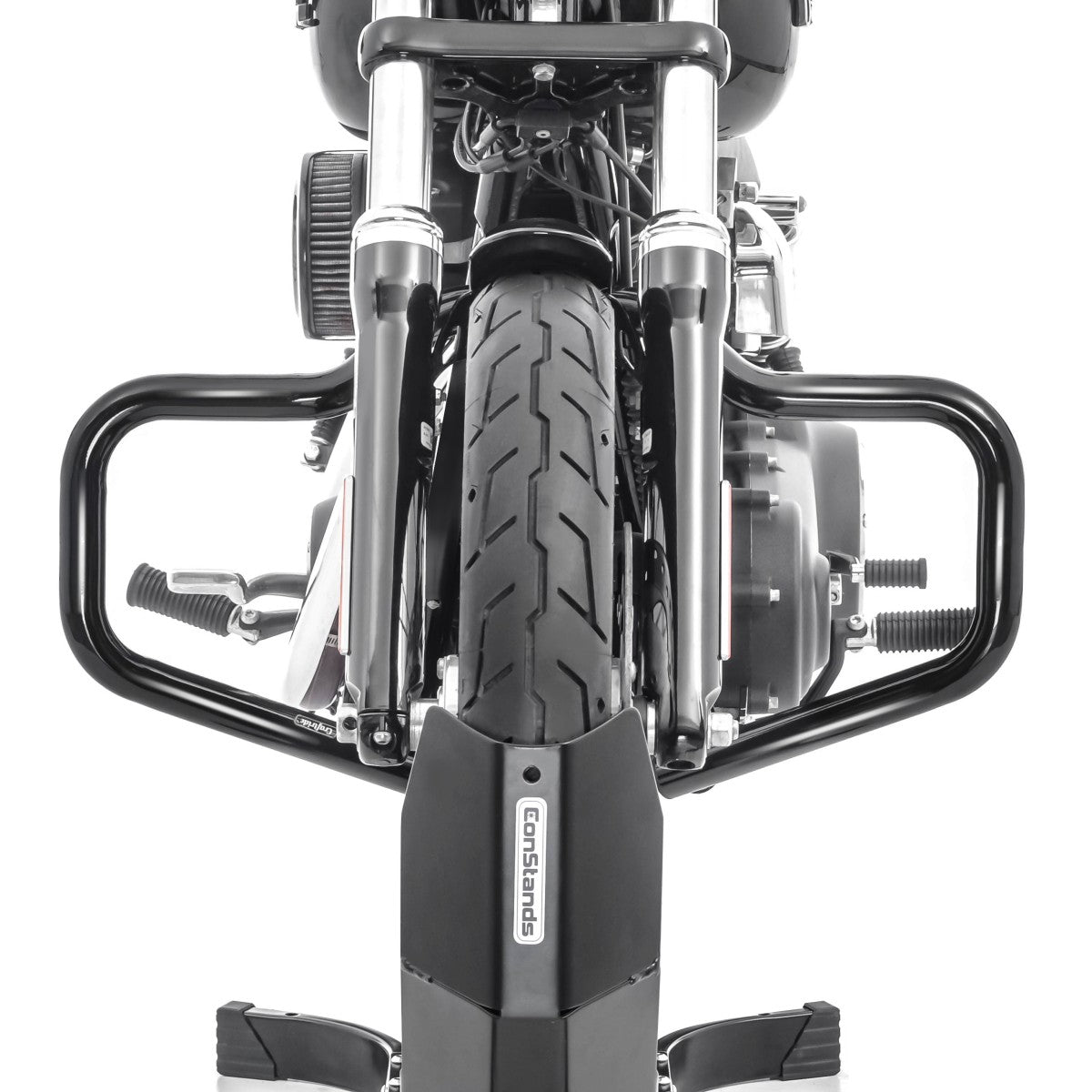 Crash bar tip Mustache pentru Harley Davidson Dyna - 2017, Negru Protectie motor