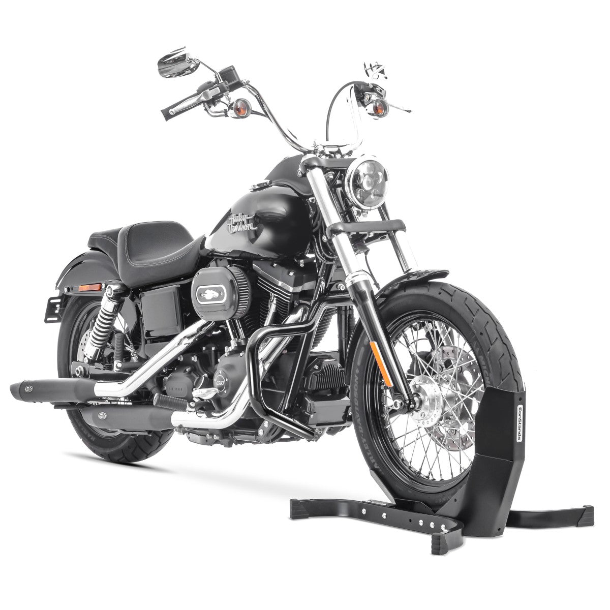 Crash bar tip Mustache pentru Harley Davidson Dyna - 2017, Negru Protectie motor