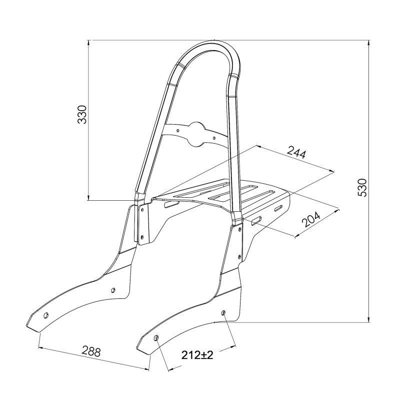 Sissy Bar CSM+Portbagaj Kawasaki Vulcan S/Café -23