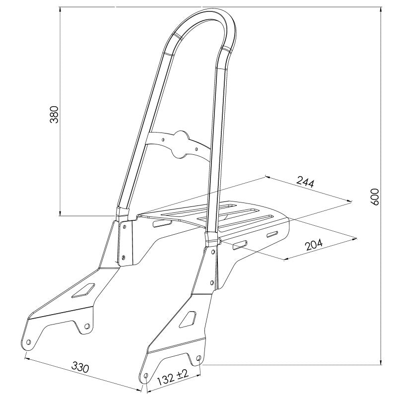 Sissy Bar CS L+Portbagaj Yamaha XV 950/R 14-20 DK704