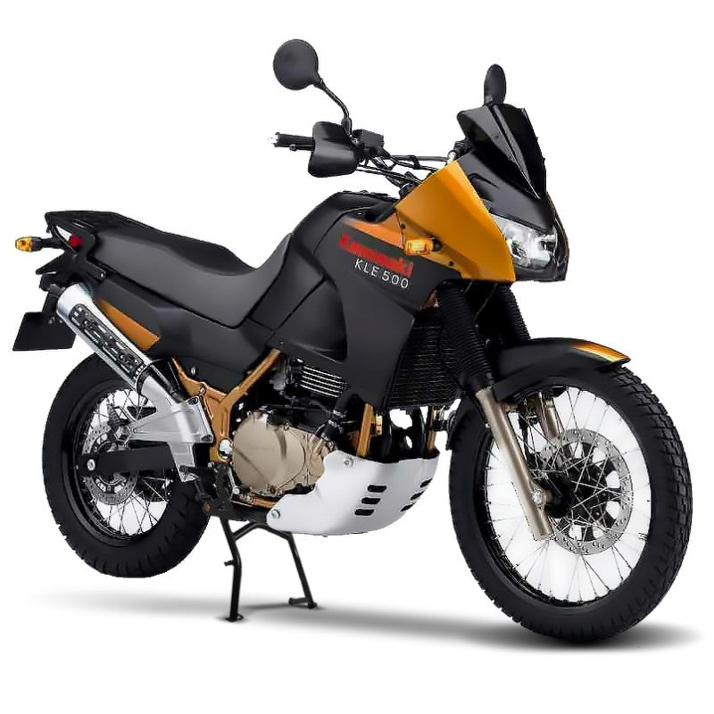 Cric central negru montat pe Kawasaki KLE 500 1990-2007