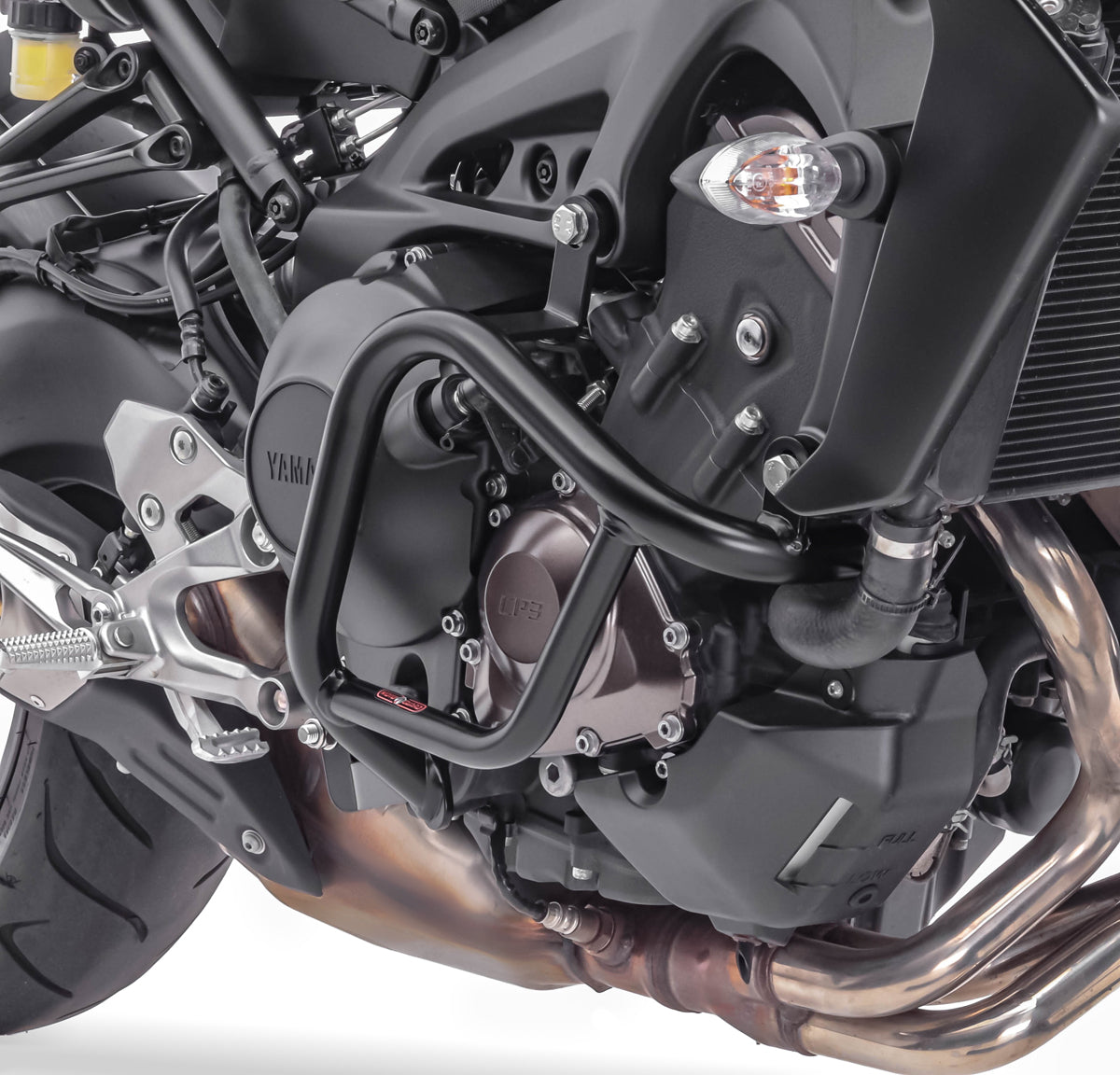 Crash bar pentruYamaha MT-09 / Tracer / XSR 900 13-20, Partea inferioara, Negru Protectie motor