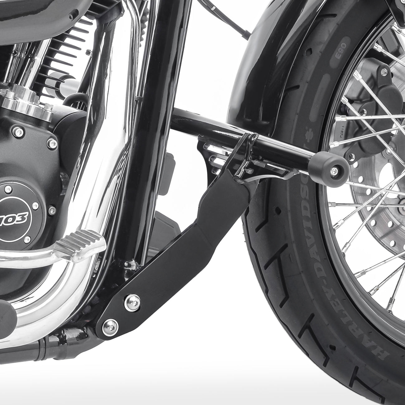 Crash bar pentru Harley Davidson Dyna 1990-2017, Partea de jos, Negru Protectie motor